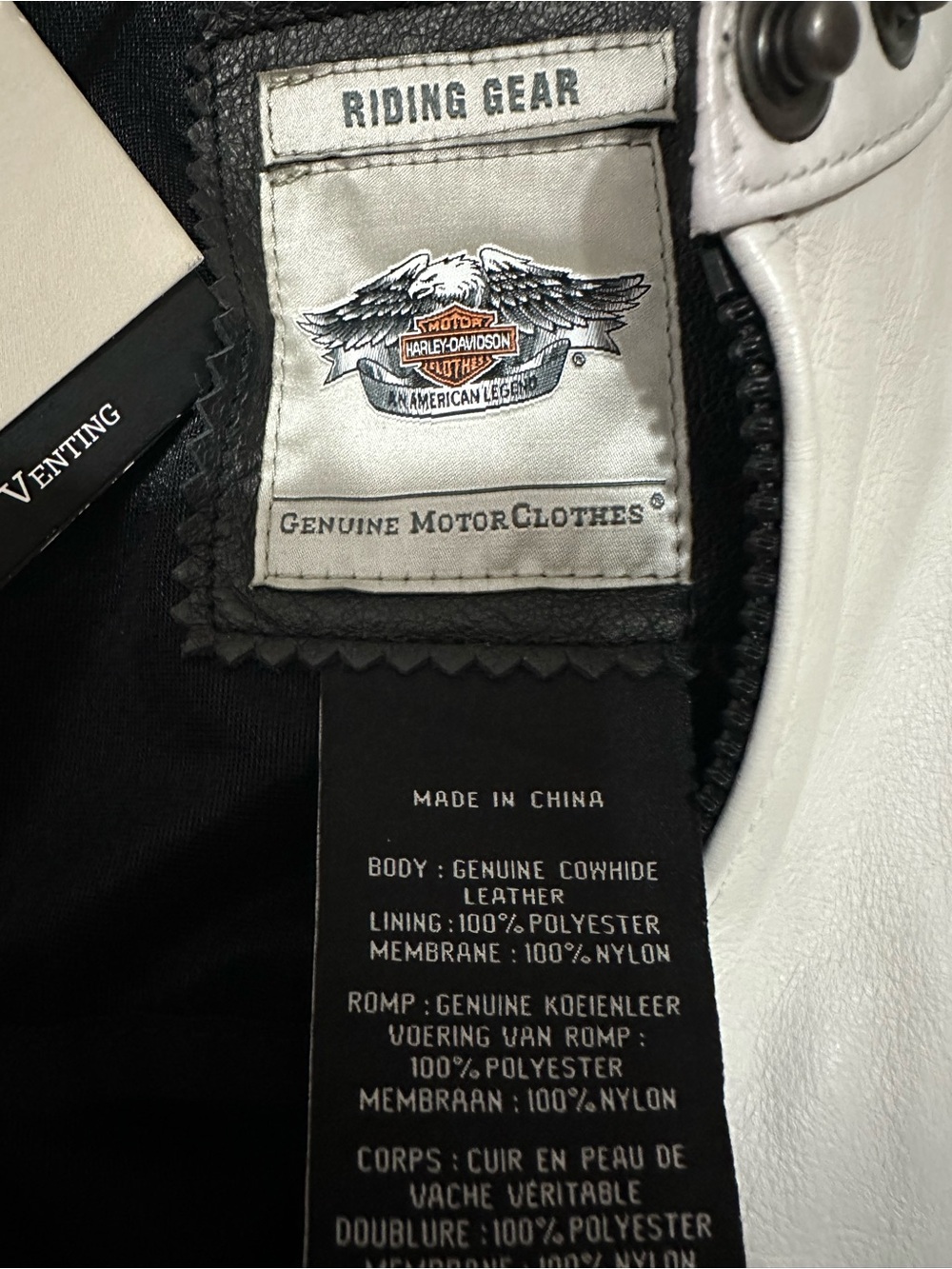 Harley-Davidson White, Black and Orange Leather Jacket - Picture 4 of 4